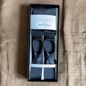 black non-elastic suspenders